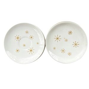 Royal Ironstone Star Glow Starburst two bread plates and two saucers 1960s